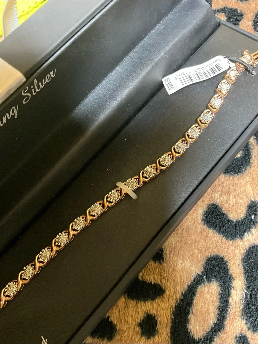 NWT Rose Gold Over Sterling Silver Tennis  Bracelet